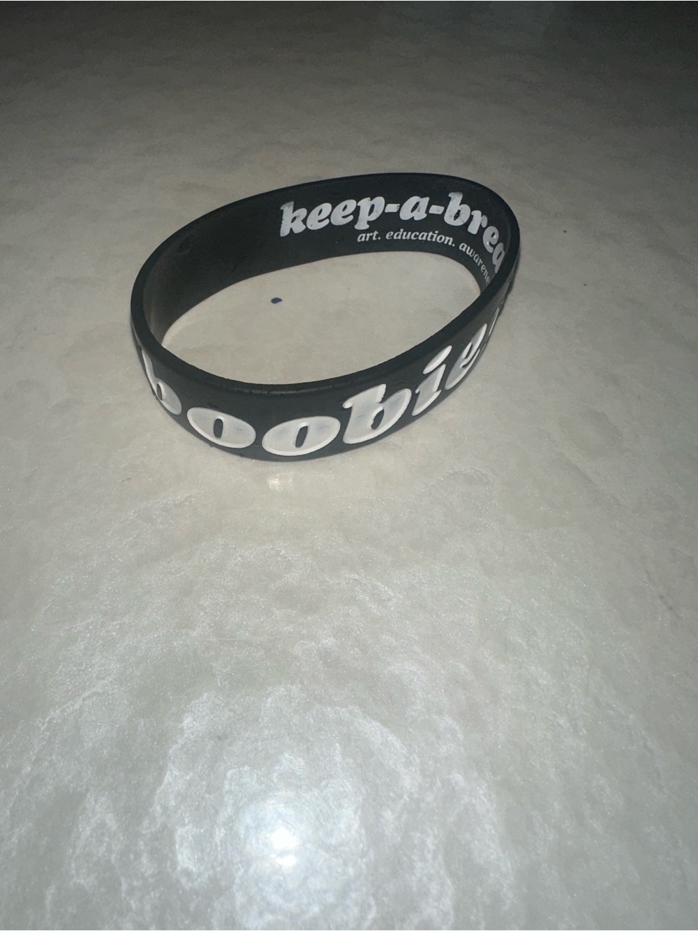 I Heart Boobies Bracelet Black Breast Cancer Awareness Great Condition